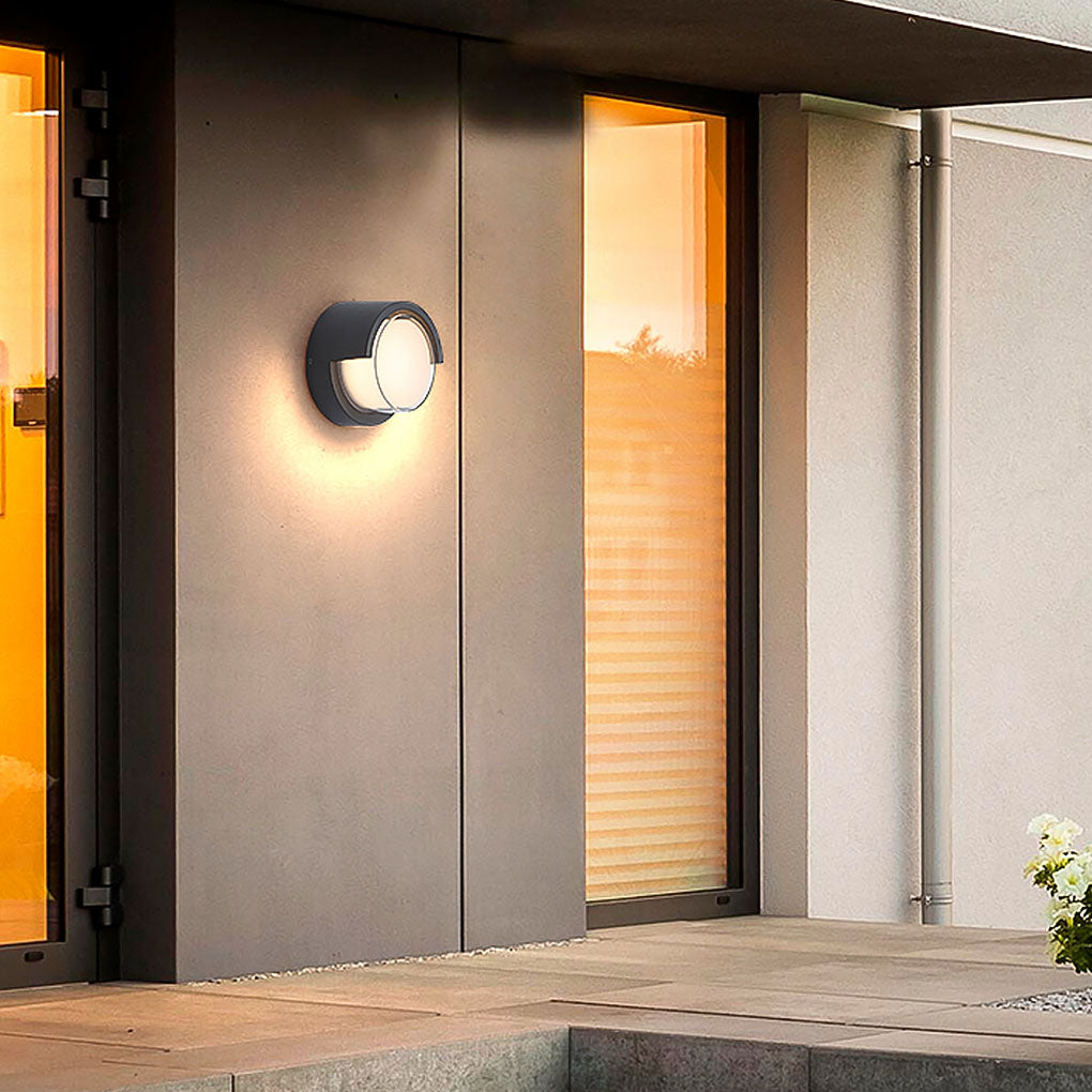 Contemporary Exterior Wall Fixtures Circular & Square Waterproof Designs for Gardens & Villas, Outdoor Wall Light, Die-cast Aluminum, 6"