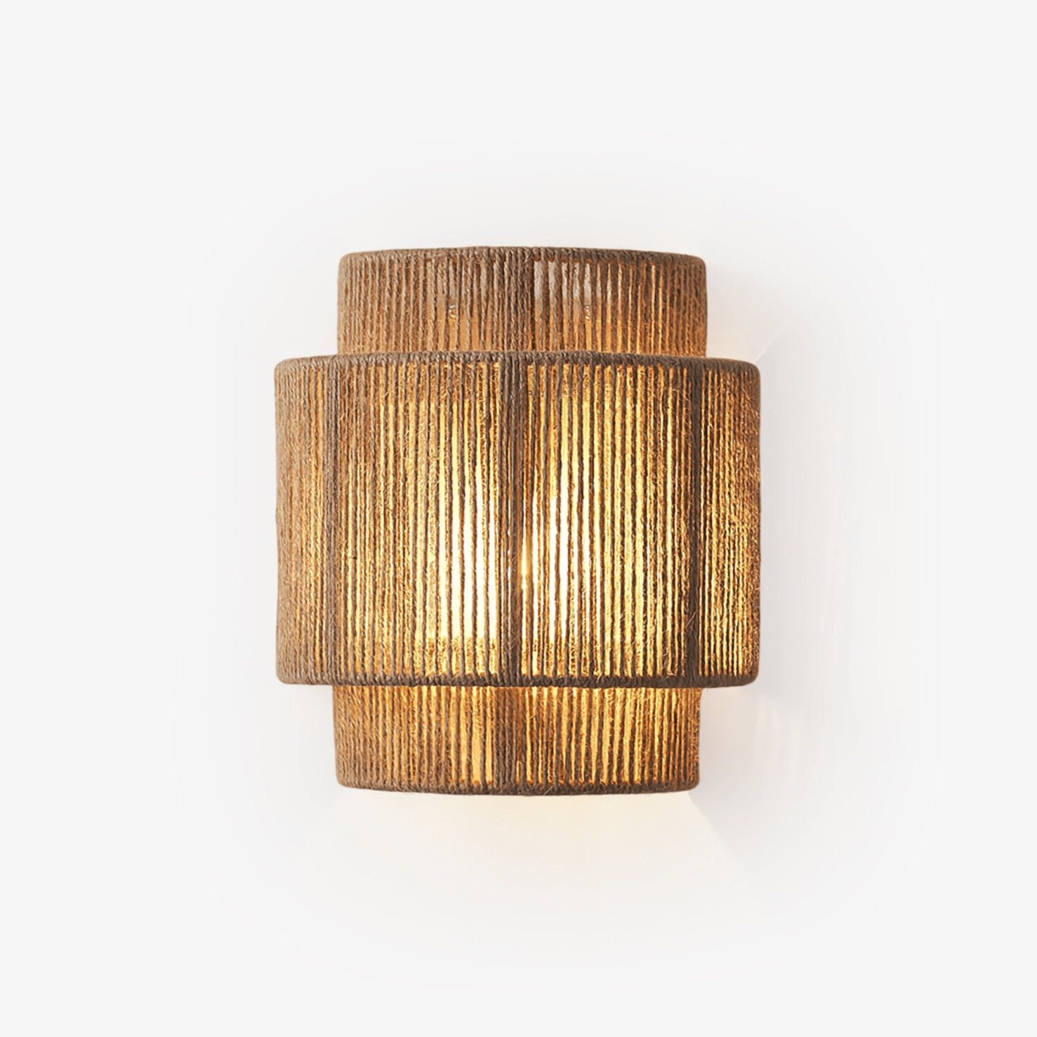 Rustic Weave Wall Light, Hardwired Wall Sconce, Hemp rope, Dia 23cm x H 25cm