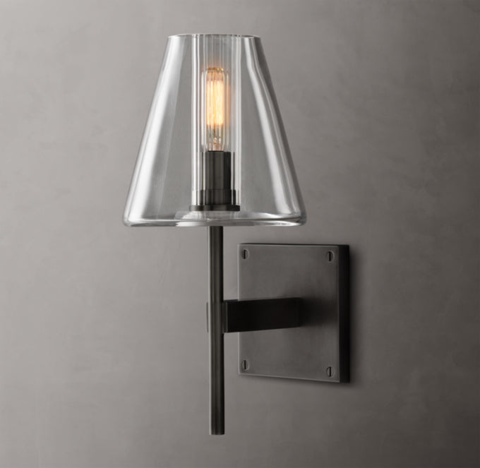 Fulham Glass Shade Wall Light, Bathroom Wall Sconce, detail 14