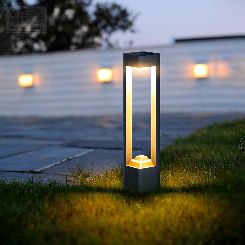 Square Unique Hollow Aluminum Waterproof Contemporary Smart Solar Lights Exterior, Outdoor Wall Light, detail 2