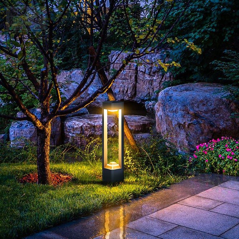 Square Unique Hollow Aluminum Waterproof Contemporary Smart Solar Lights Exterior, Outdoor Wall Light, detail 3