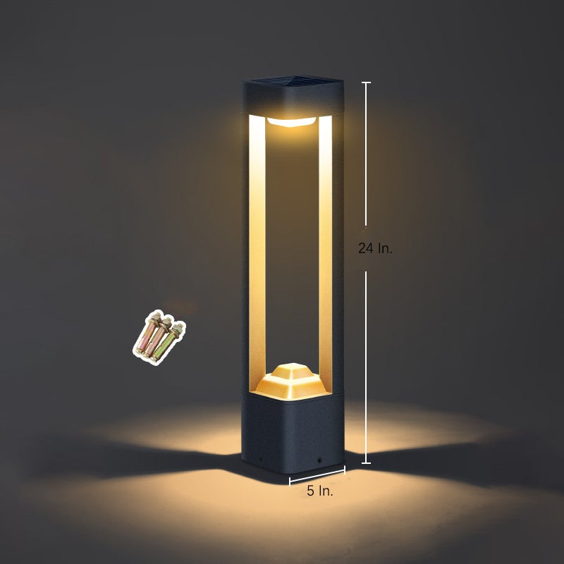 Square Unique Hollow Aluminum Waterproof Contemporary Smart Solar Lights Exterior, Outdoor Wall Light, detail 5