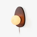 Orba Walnut Plug-In Wall Light, Plug-In Wall Sconce, Wood, Dia 18cm x H 28cm