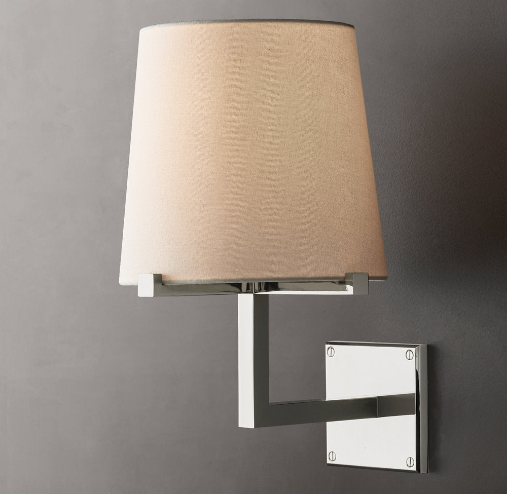 Pauillac Fabric Shade Grand Wall Light, Bedroom Wall Sconce, detail 2