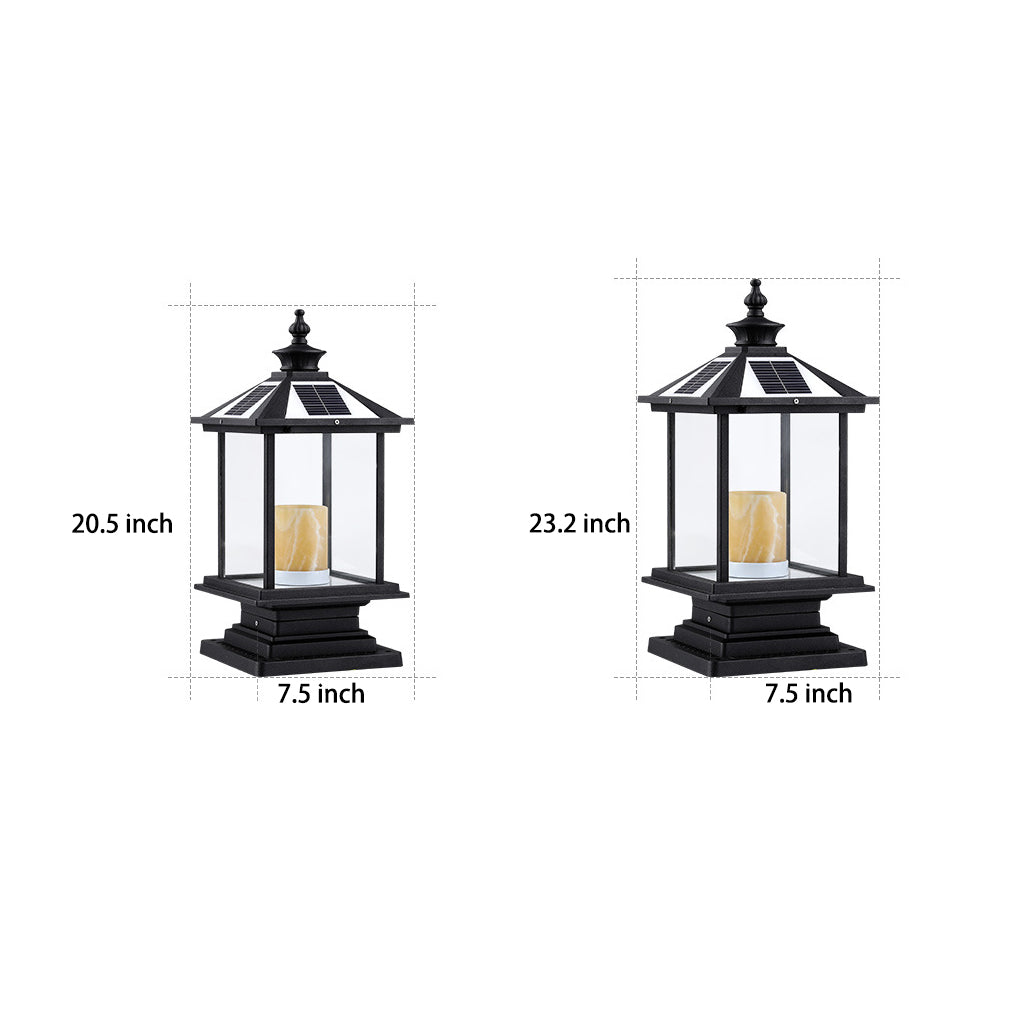Glass Retro Waterproof Intelligent LED European Style Solar Fence Post Lights, Outdoor Wall Light, detail 7