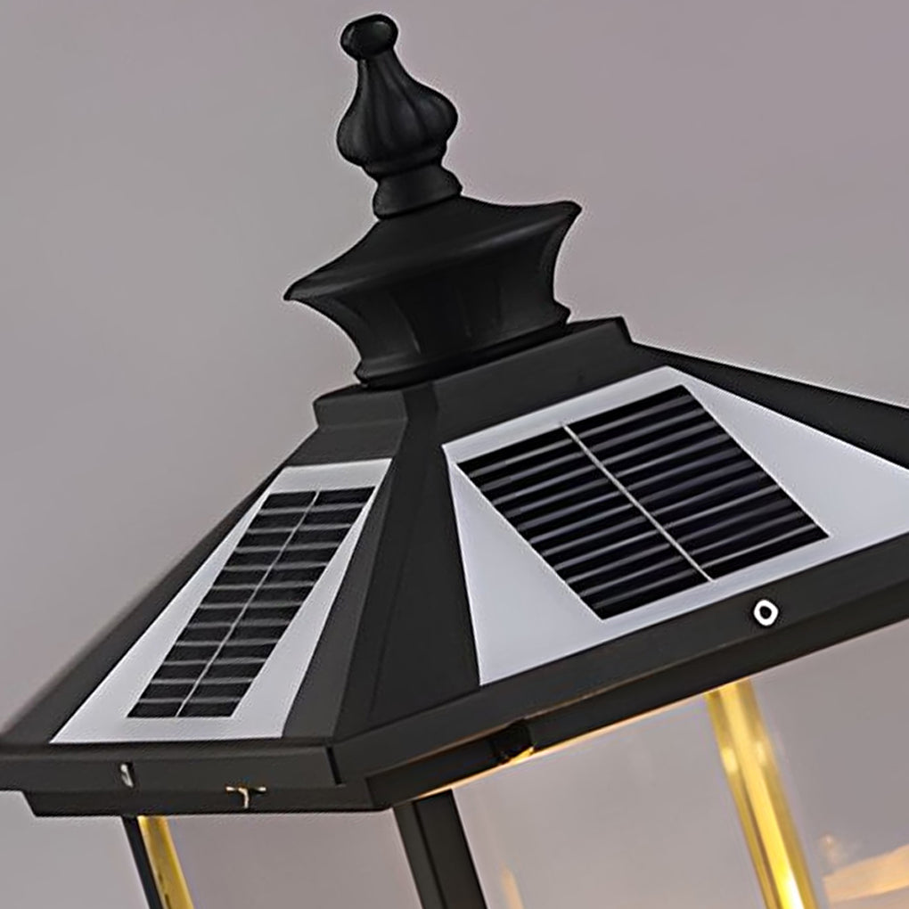 Glass Retro Waterproof Intelligent LED European Style Solar Fence Post Lights, Outdoor Wall Light, detail 5