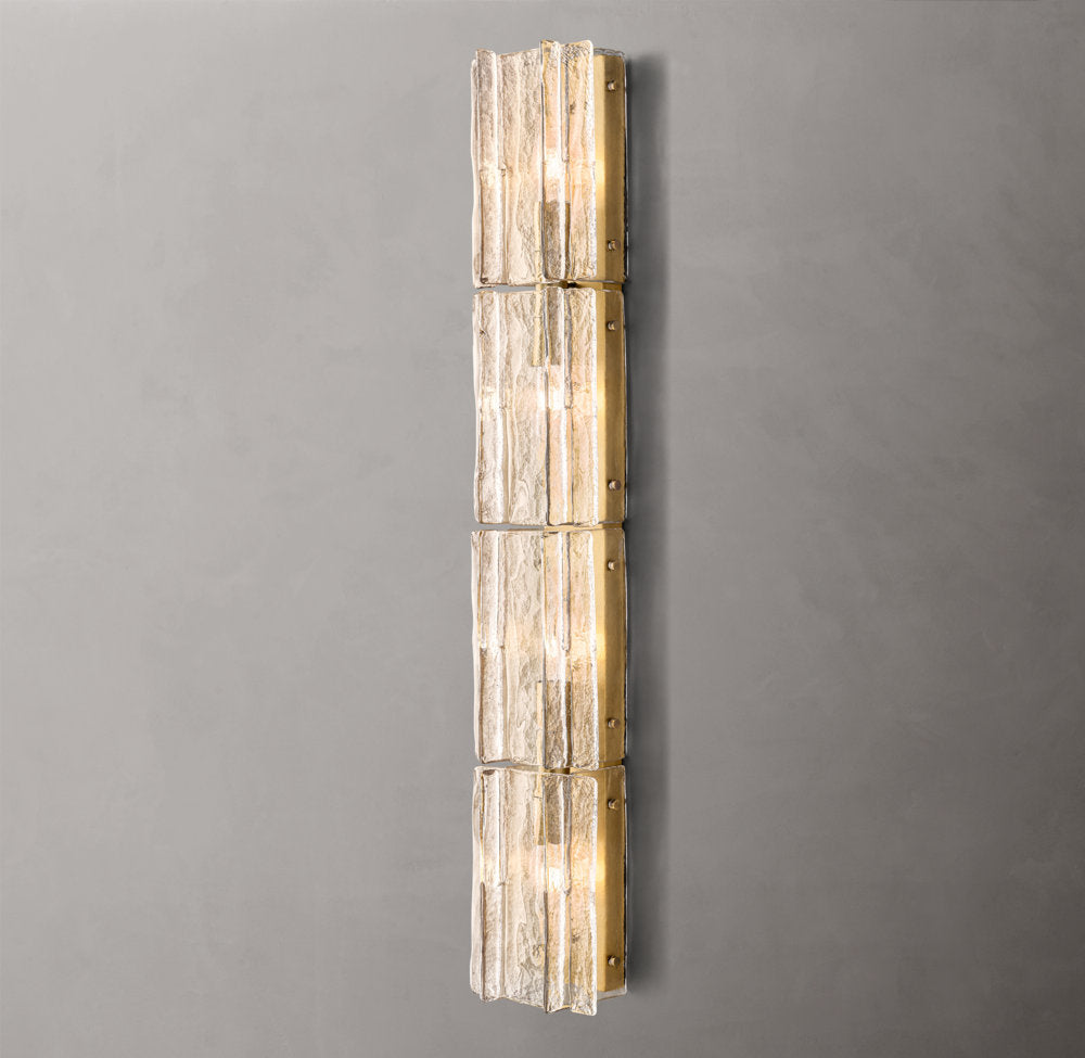 Lattice Clear Glass Grand Wall Light, Bedroom Wall Sconce, Dimensions 49"