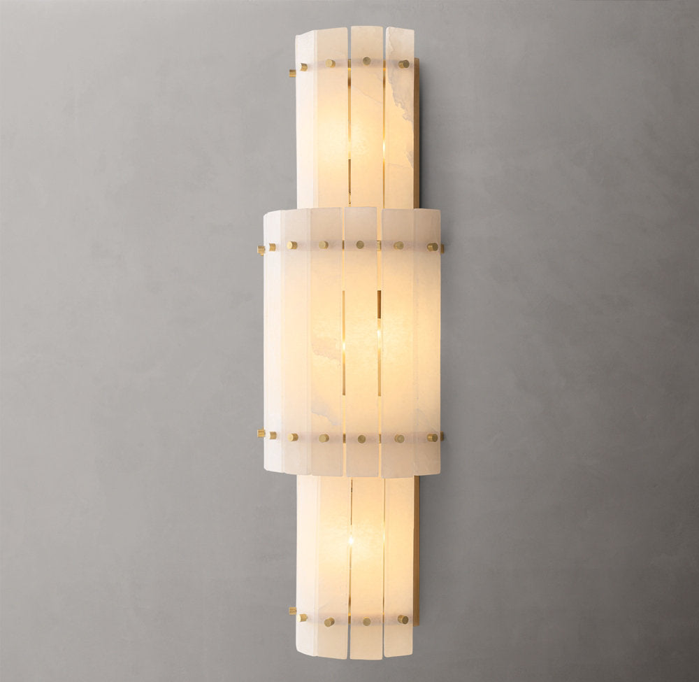 San Marco Alabaster Grand Circular Sconce, Bedroom Wall Sconce, detail 4