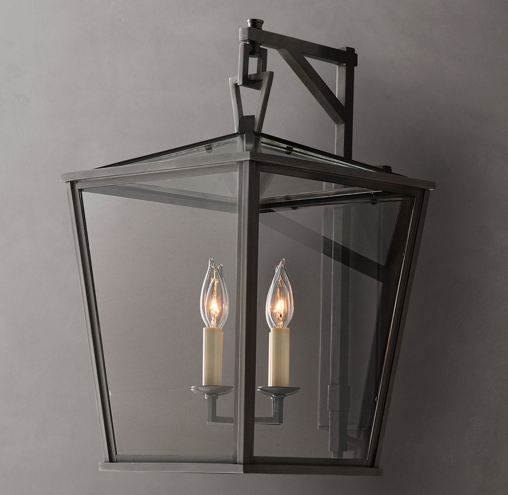 19th C. English Openwork Exterior Sconce 22", Outdoor Wall Light, 4"W x 13"H