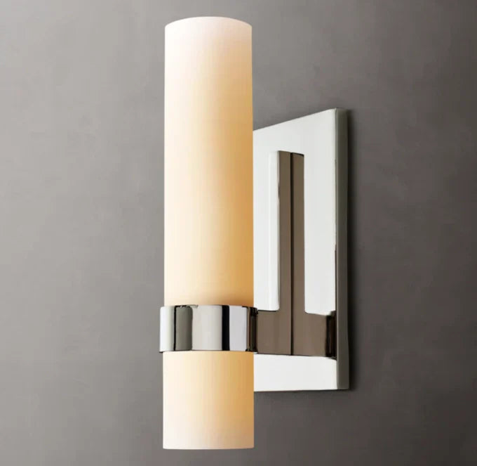Ravelle Milk Glass Wall Light, Bathroom Wall Sconce, detail 13