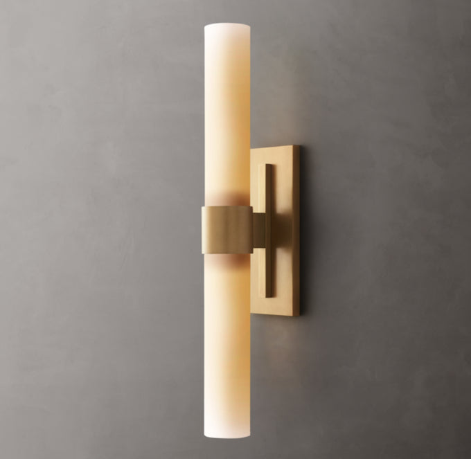 Ravelle Milk Glass Linear Wall Light, Bathroom Wall Sconce, detail 20