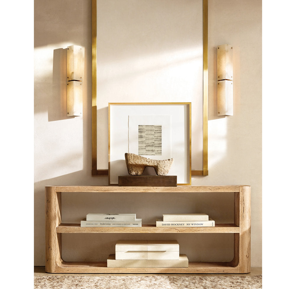 Reynard Alabaster Grand Wall Light, Bathroom Wall Sconce, detail 8