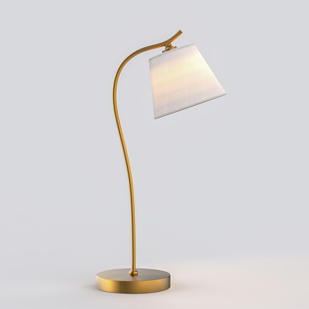 Metal Gooseneck Desk Light with Cone Fabric Shade for Bedside and Office Use, Bedside Table Lamp, detail 4