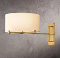 Pauillacs Drum Shade Swing-Arm Wall Light, Plug-In Wall Sconce, Overall 16 in