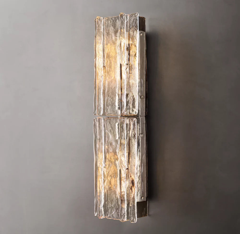 Lattice Clear Glass Wall Light 30", Bathroom Wall Sconce, detail 13