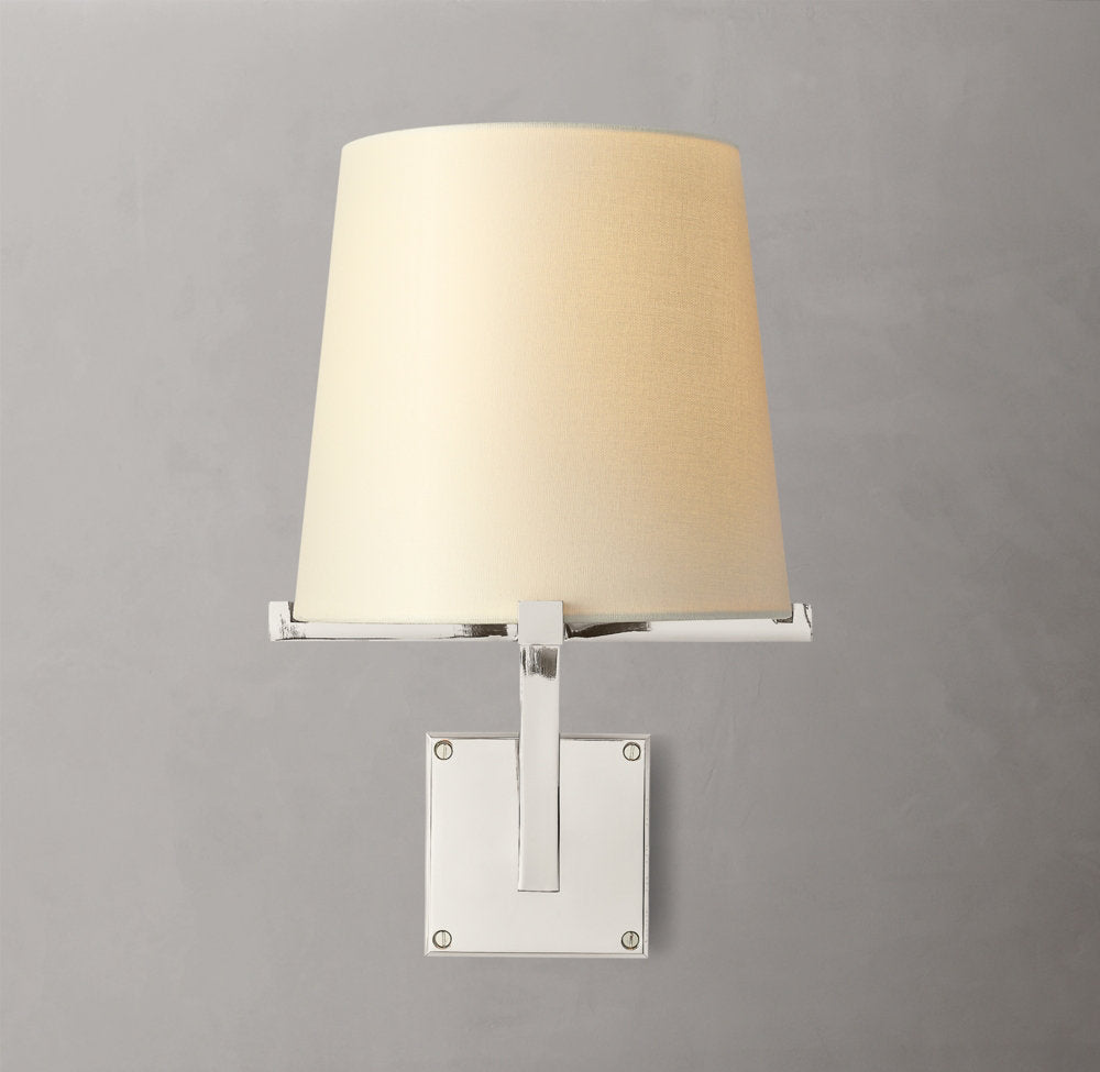 Pauillac Fabric Shade Grand Wall Light, Bedroom Wall Sconce, detail 10
