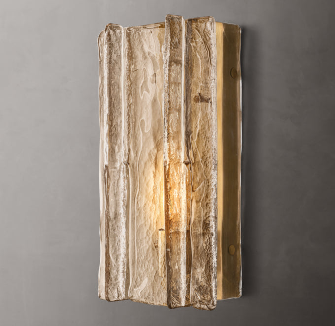 Lattice Smoke Glass Wall Light 15", Bedroom Wall Sconce, detail 9