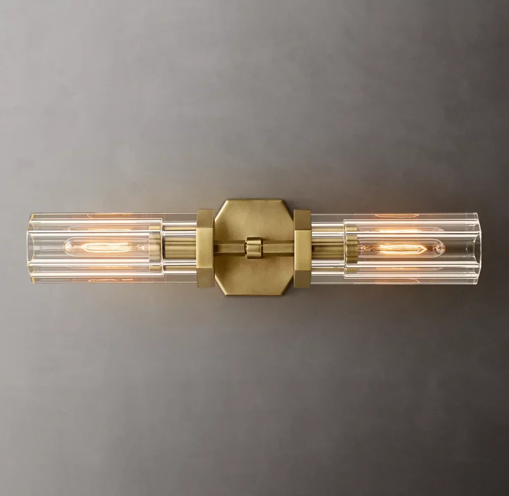 Lambeth Hexagonal Linear Wall Light, Bathroom Wall Sconce, detail 6