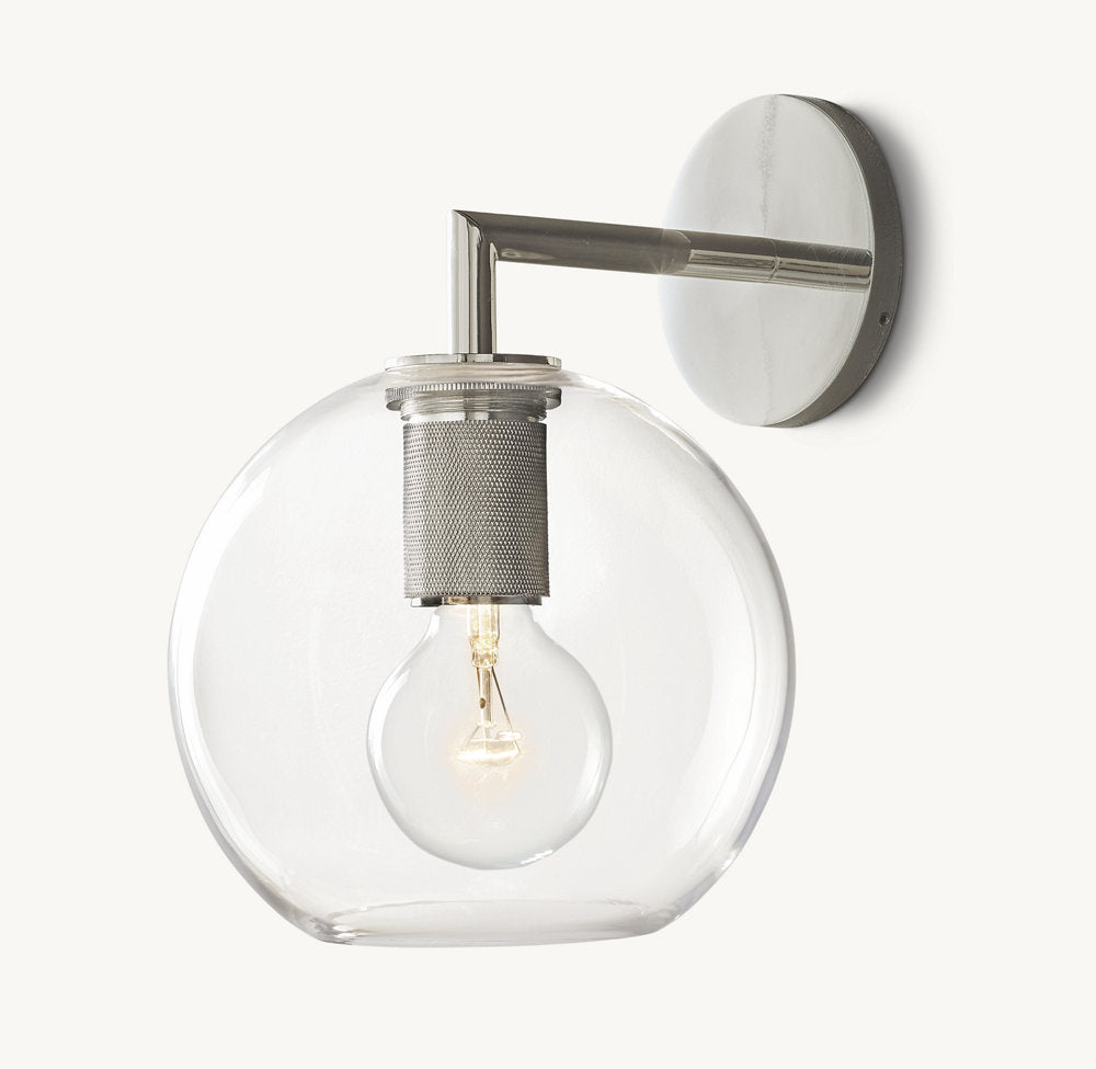 Utilitaire Globe Shade Wall Light, Bathroom Wall Sconce, detail 16