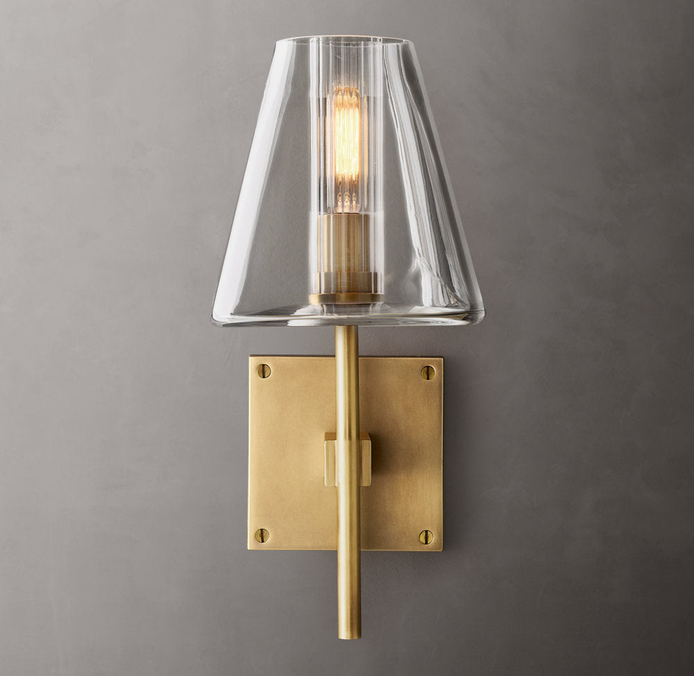 Fulham Glass Shade Wall Light, Bathroom Wall Sconce, detail 5
