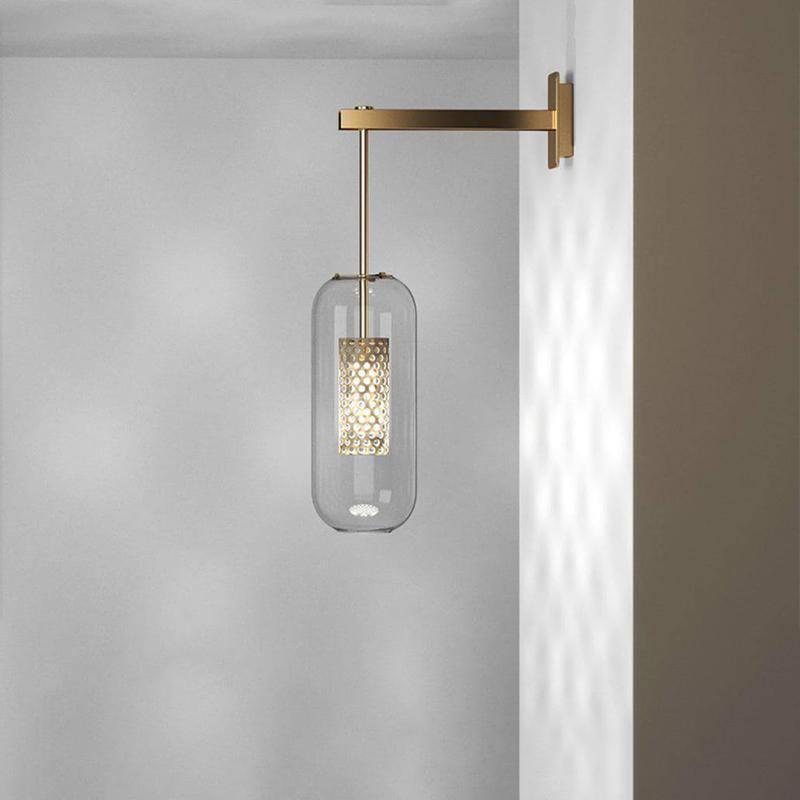 Vadim Glass Wall Light, Hardwired Wall Sconce, detail 5