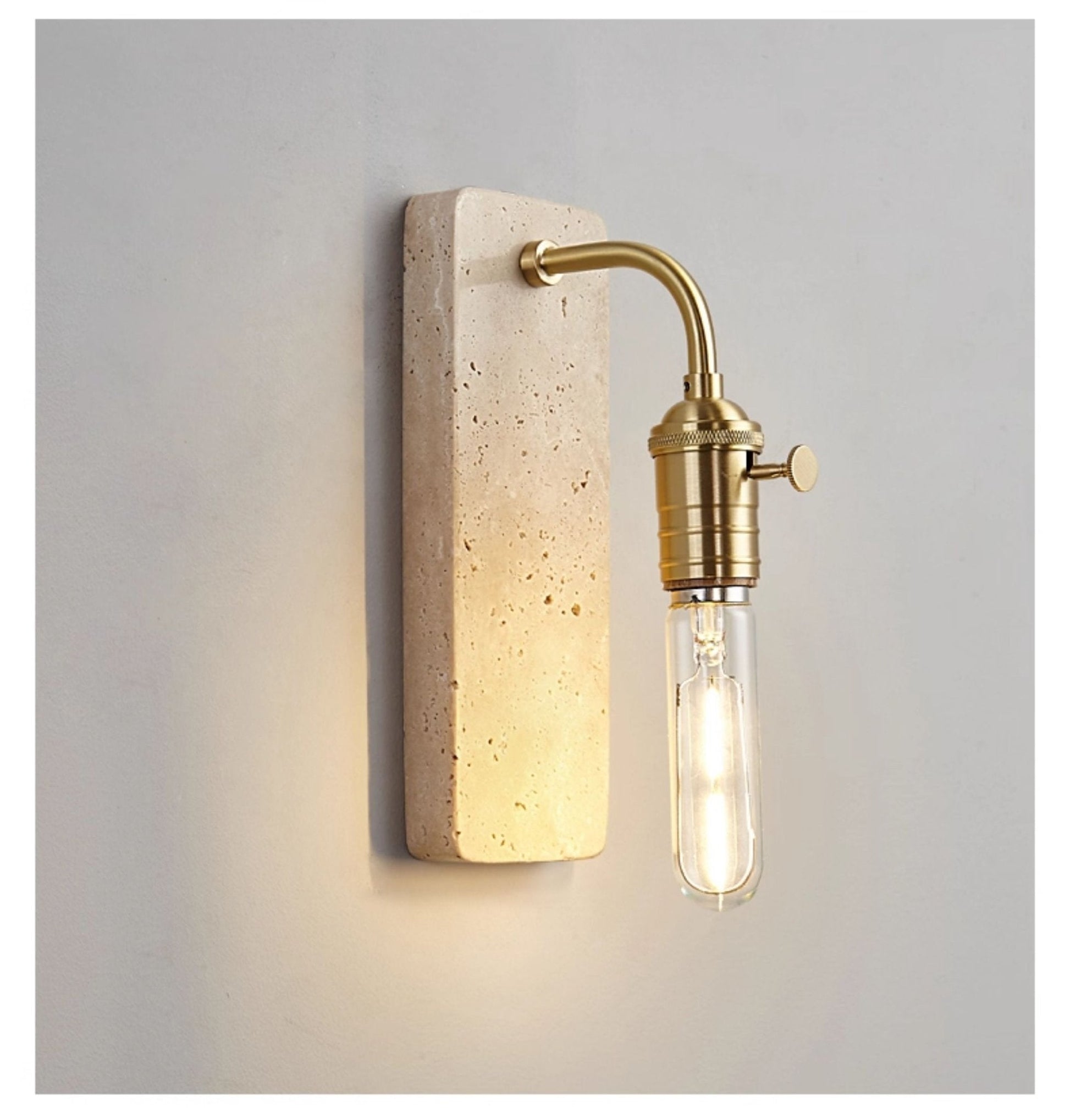 Industrial Stone Wall Light, Hardwired Wall Sconce, detail 7