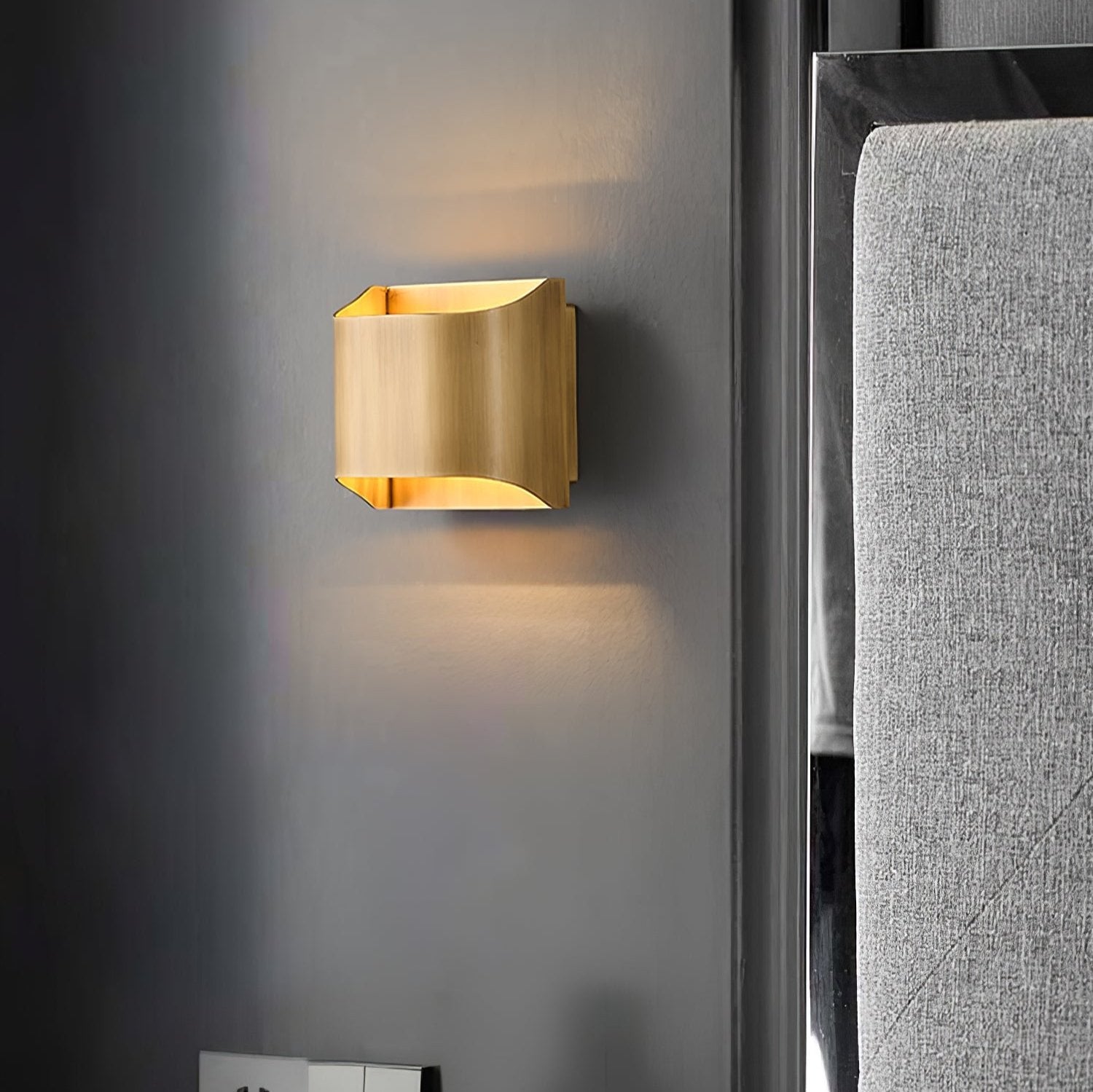 Leclerc Brass Wall Light, Hardwired Wall Sconce, detail 4
