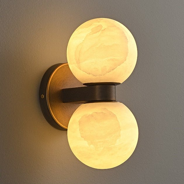 Alabaster Celestia Orb Wall Light, Hardwired Wall Sconce, detail 13