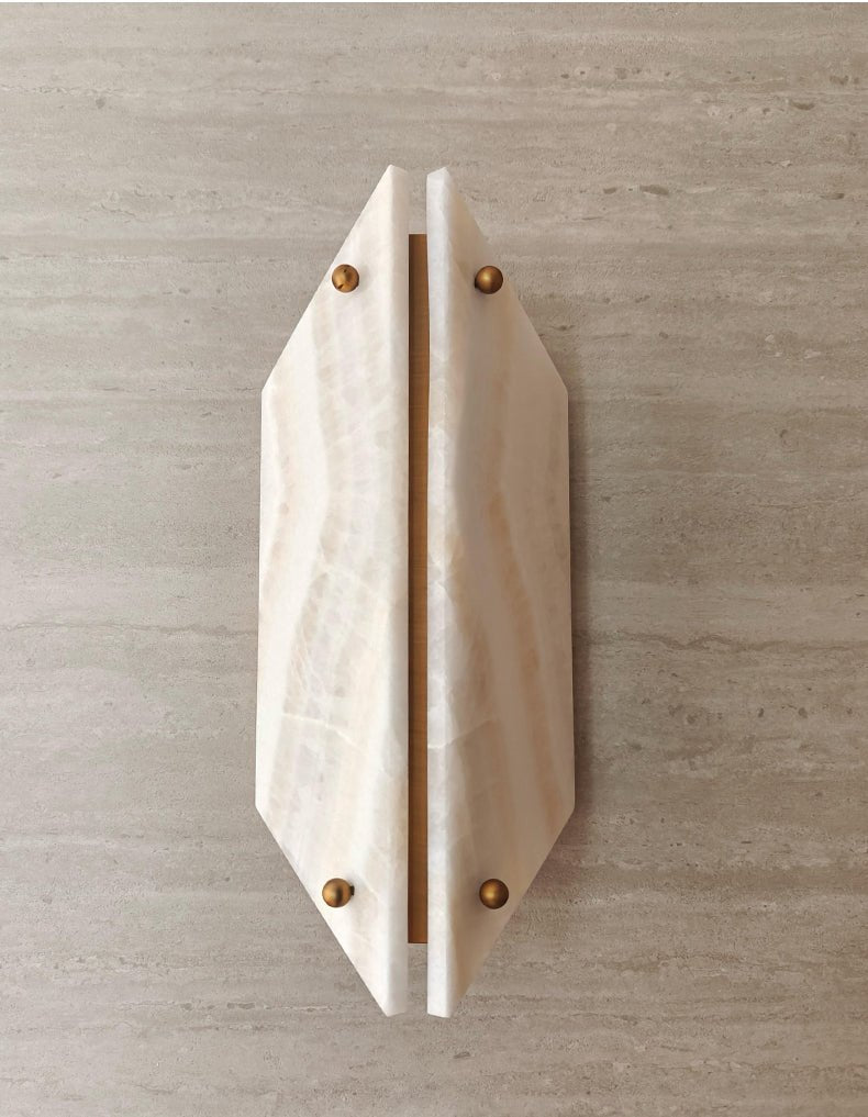 Onyxa Crest Alabaster Wall Light, Hardwired Wall Sconce, detail 13