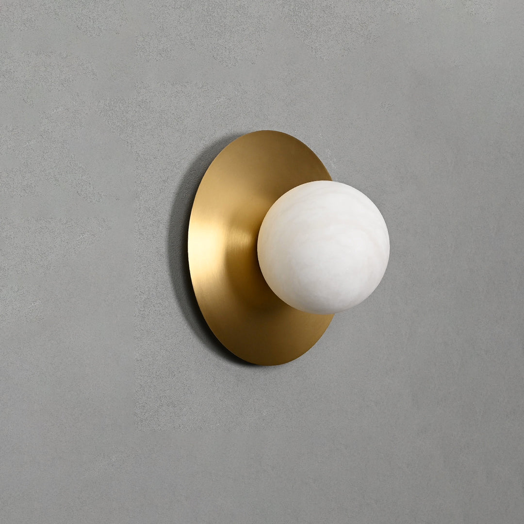 Circular Alabaster Orb Sconce, Hardwired Wall Sconce, detail 10
