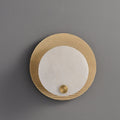 Lumen Alabaster Wall Light, Hardwired Wall Sconce, Metal, Dia 25cm x H 25cm