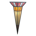 Polaris 18" Wide 2 Light Wall Washer with Stained Glass Shade - Dimensions: Height: 36", Bedroom Wall Sconce