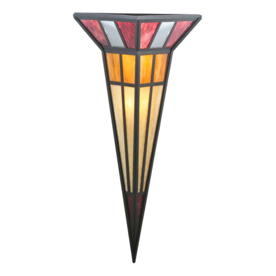 Polaris 18" Wide 2 Light Wall Washer with Stained Glass Shade - Dimensions: Height: 36", Bedroom Wall Sconce