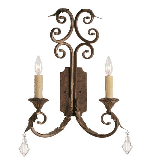 Serratina 2-Light 26.00" Cajun Spice Wall Sconce front view