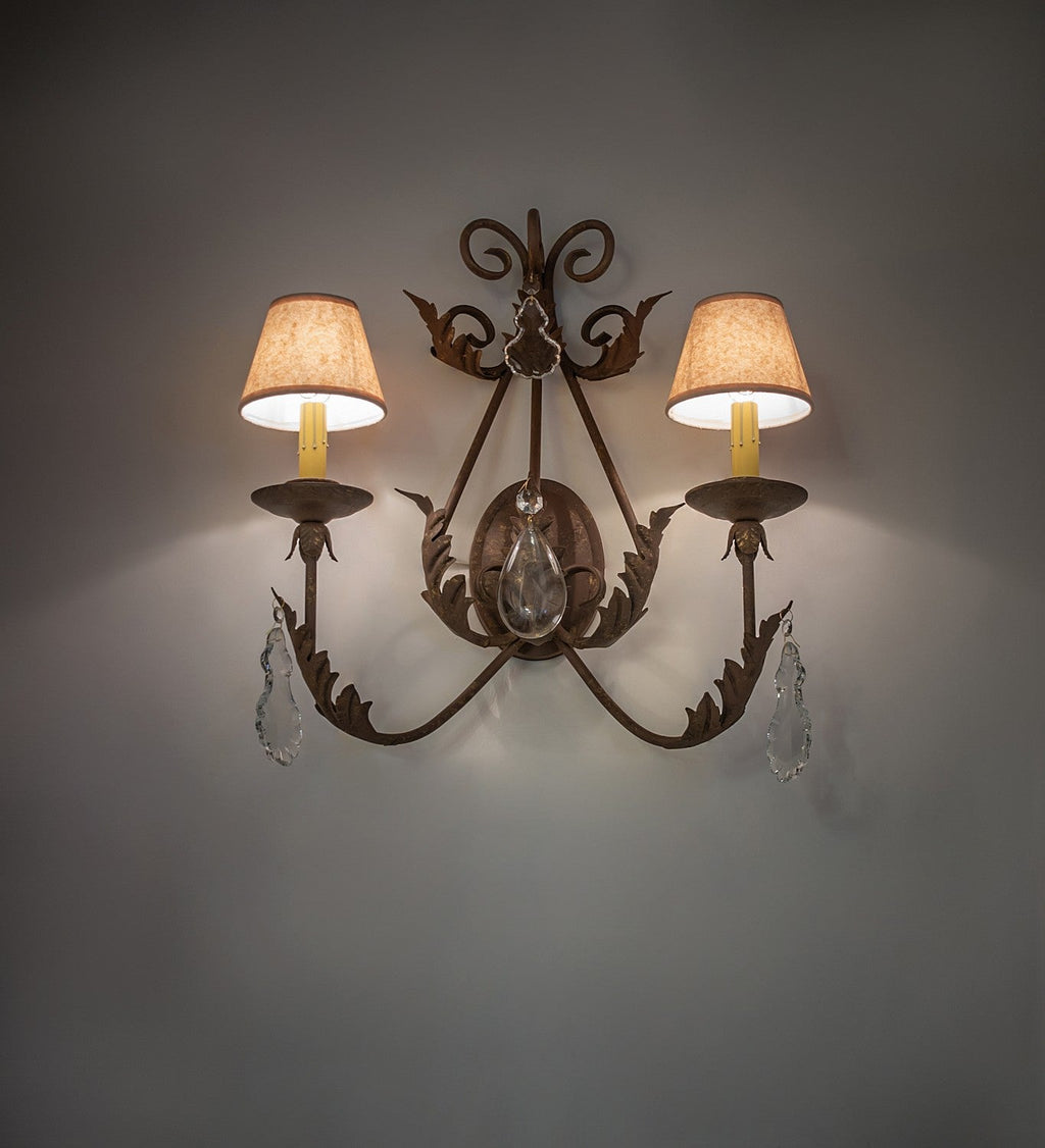 French 2-Light 23.00" Pompeii Gold Wall Sconce detail view 4