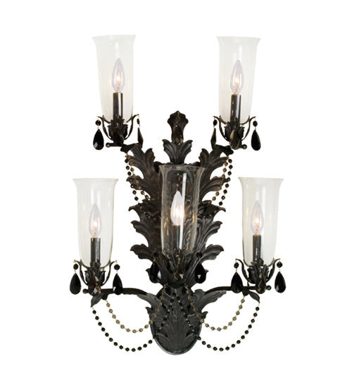 French 5-Light 28.00" Chestnut Wall Sconce front view