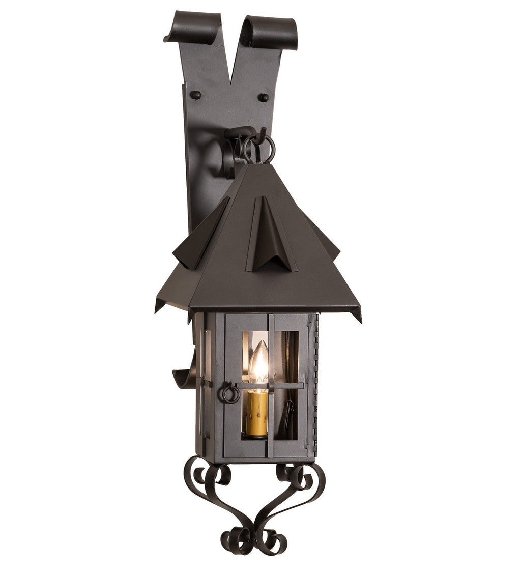 High Restored 1-Light 24.00" Wrought Iron Wall Sconce front view