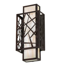 Quadrato 2-Light 18.00" Dark Bronze And White LED Wall Sconce front view