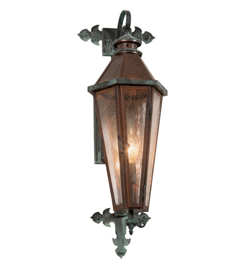 Millesime 1-Light 24.00" Vintage Copper And Craftsman Verdi Wall Sconce front view