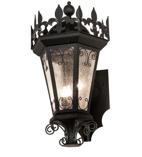 Chaumont 3-Light 36.50" Anodized Effect Black Wall Sconce front view