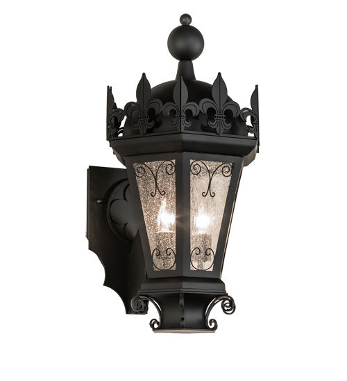 Chaumont 2-Light 25.50" Anodized Effect Black Wall Sconce front view
