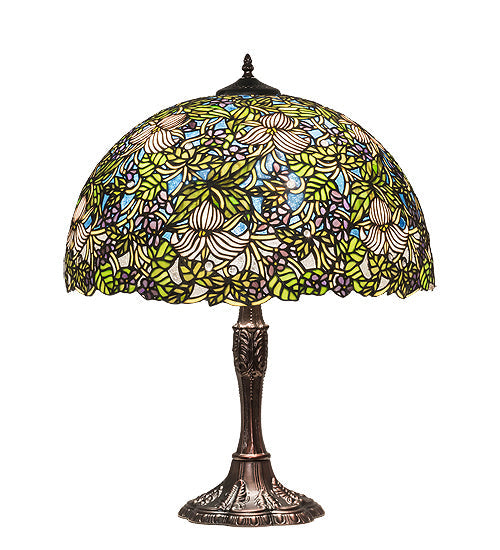 Trillium And Violet 3-Light 26.00" Mahogany Bronze Table Lamp front view