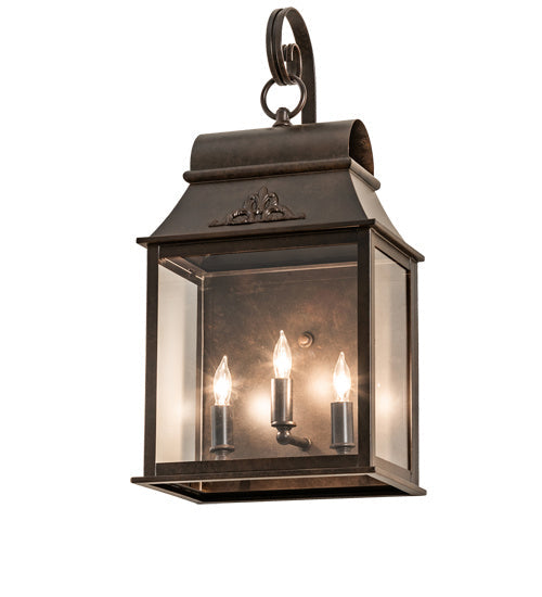 Bastille 3-Light 19.75" Coffee Bean Wall Sconce front view