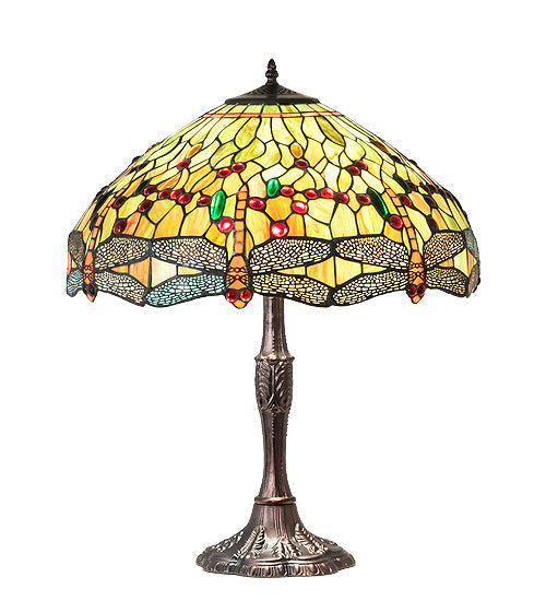 Hanginghead Dragonfly 26 Inch 3-Light 26.00" Mahogany Bronze Table Lamp front view
