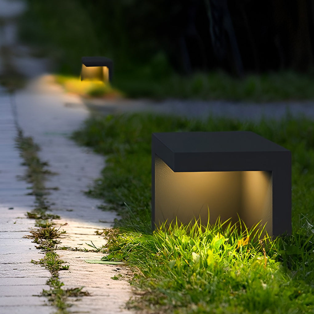 Waterproof LED Gray Contemporary Exterior Path Lights Solar Fence Post Lights, Outdoor Wall Light, detail 2