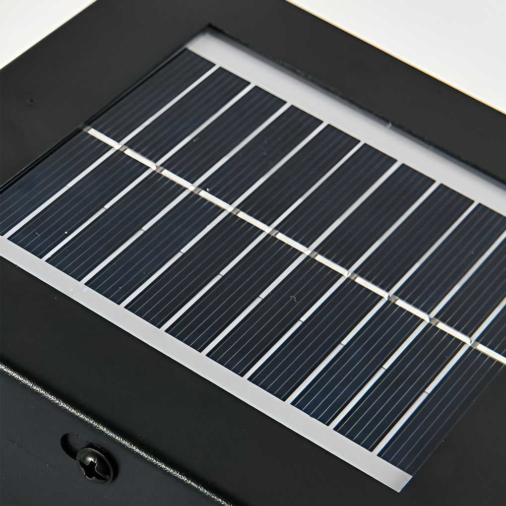 Industrial-Style Square LED Solar Landscape Lighting Waterproof Exterior Pathway Lights with Remote Control, Outdoor Wall Light, detail 9