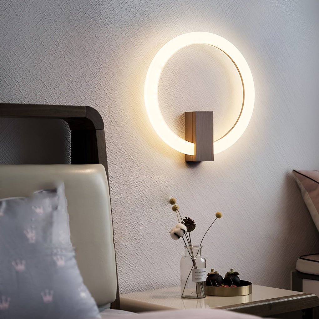 Circle Dimmable LED Contemporary Wall Light, Bedroom Wall Sconce, detail 4