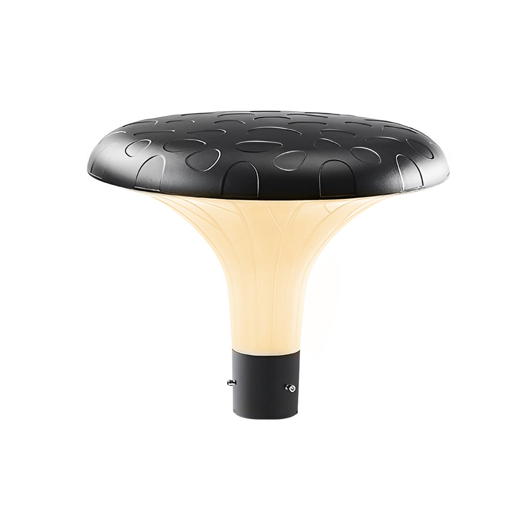 Circular Mushroom Waterproof Intelligent Black Contemporary Solar Lamp Post Light, Outdoor Wall Light, detail 8