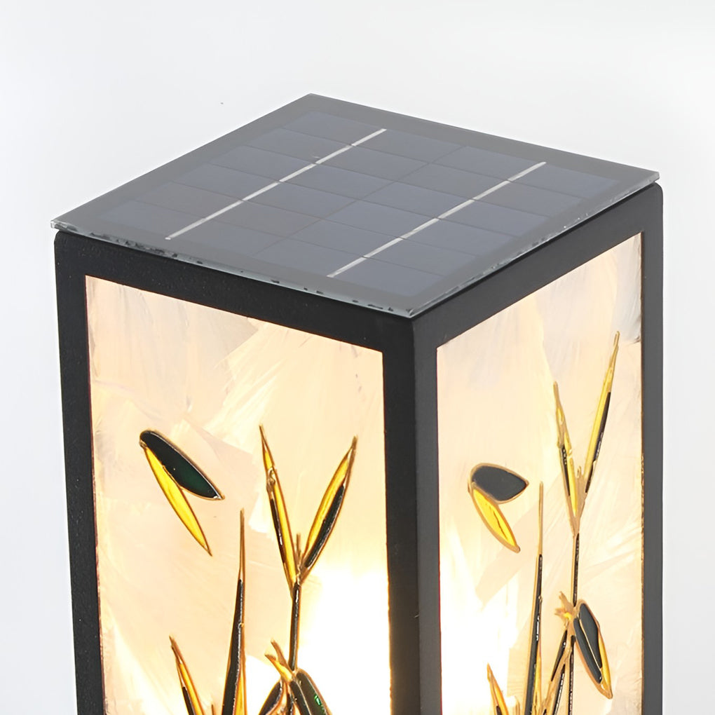Square Landscape Pattern LED Vintage Solar Exterior Path Lights Post Lights, Outdoor Wall Light, detail 10