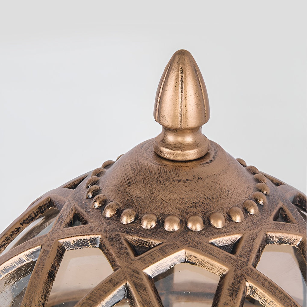 Circular Glass E27 Waterproof European Style Exterior Post Caps Lights, Outdoor Wall Light, detail 11